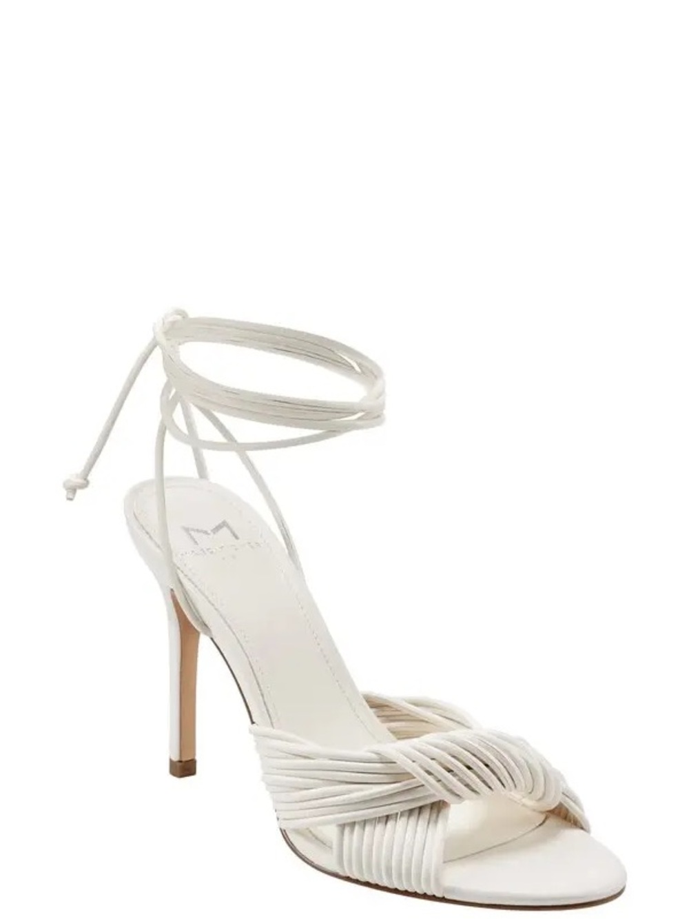 Marc Fisher White Strappy Lace-Up High Heel Sandals